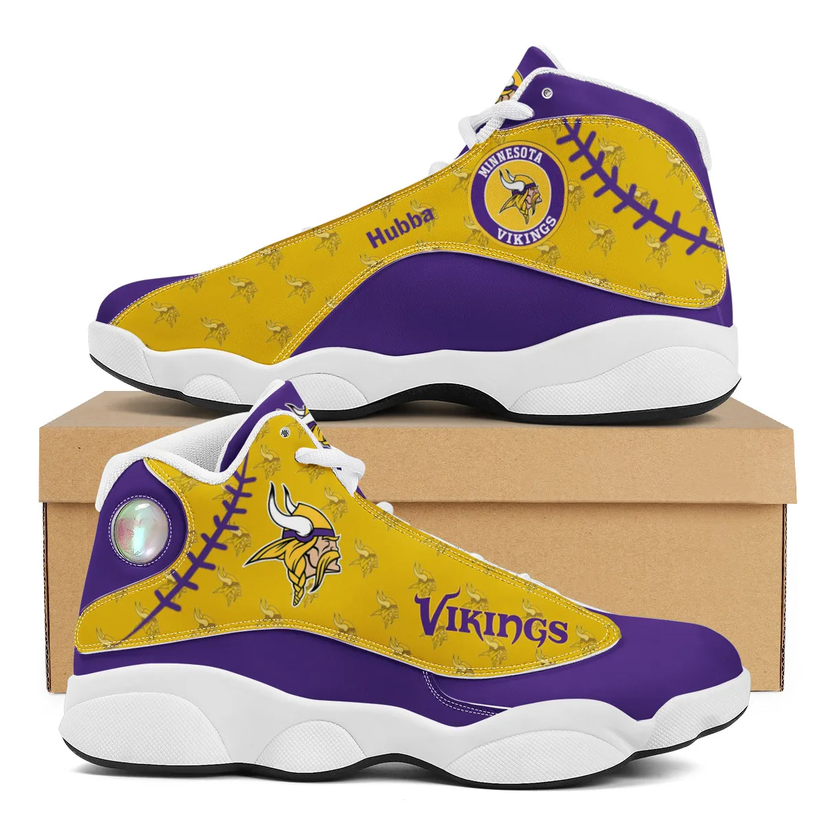 

Wholesale NFL Vikings Custom Name Print Logo Design Sport Fashion Sport Sneakers Unisex Breathable Football Team Casual Shoes