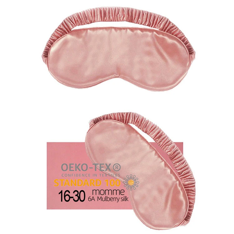 

19mm custom Private Label soft Silk Satin sleep eye mask travel mulberry silk eye mask with pouch kit, Color optional