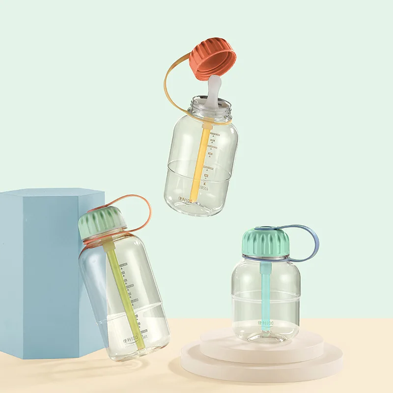 

Fashion Plastic Kids Cup Anti-fall Cute Children's Bottle Cups With Straw Nipple