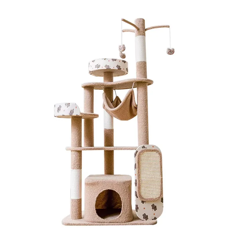 

cat nest cat tree integrated cat climb frame scratch toy small apartment space saving funny hot seeling pet toy