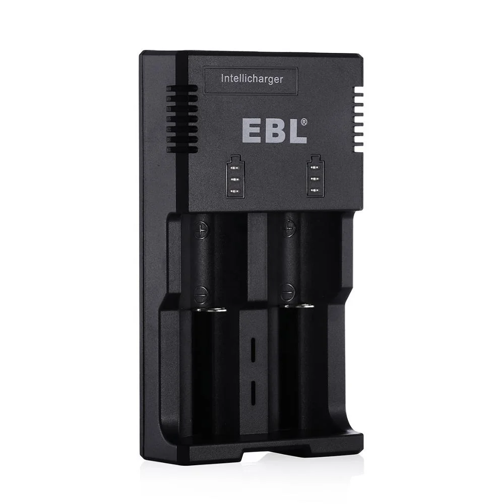 

EBL Smart Rapid Battery Charger For Rechargeable 3.7V Li-ion 18650 16340 14500 26650 Battery, Black