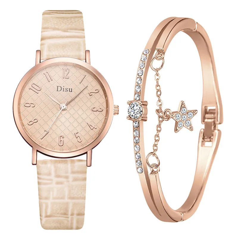 

WJ-9800 Classical Design Women's Casual Watch Diamond Bracelet Yiwu Reloj De Mujer Leather Quartz Wristwatch For Women