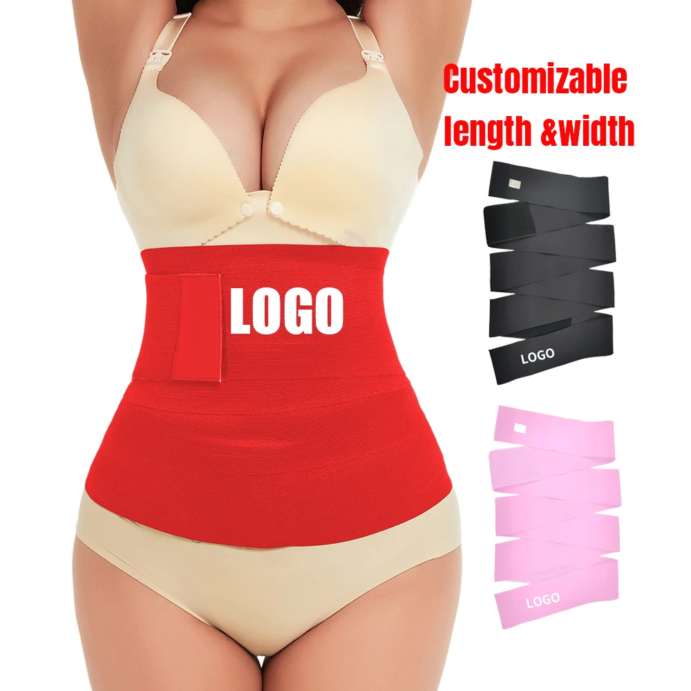 

Custom Women Pink Red Shaper Shapewear Slimming Belts Tummy Trimmer Bandage Waist Trainer Waist Wrap, Black,pink, red