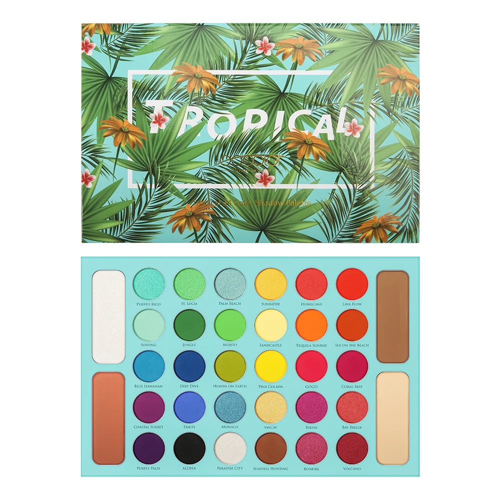 

Docolor Tropical 34 Color waterproof makeup palettes Eye Shadow Palette Cosmetic Beauty Makeup