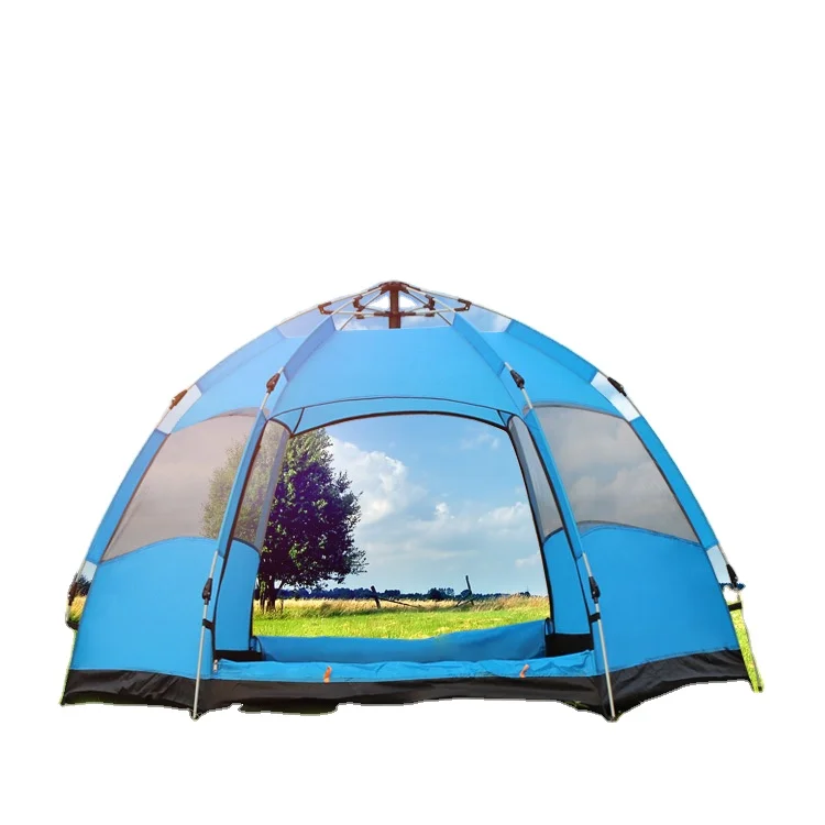 

2021 new arrivals high quality customized logo fully automatic double layer 3-5 person outdoor waterproof windproof camping tent