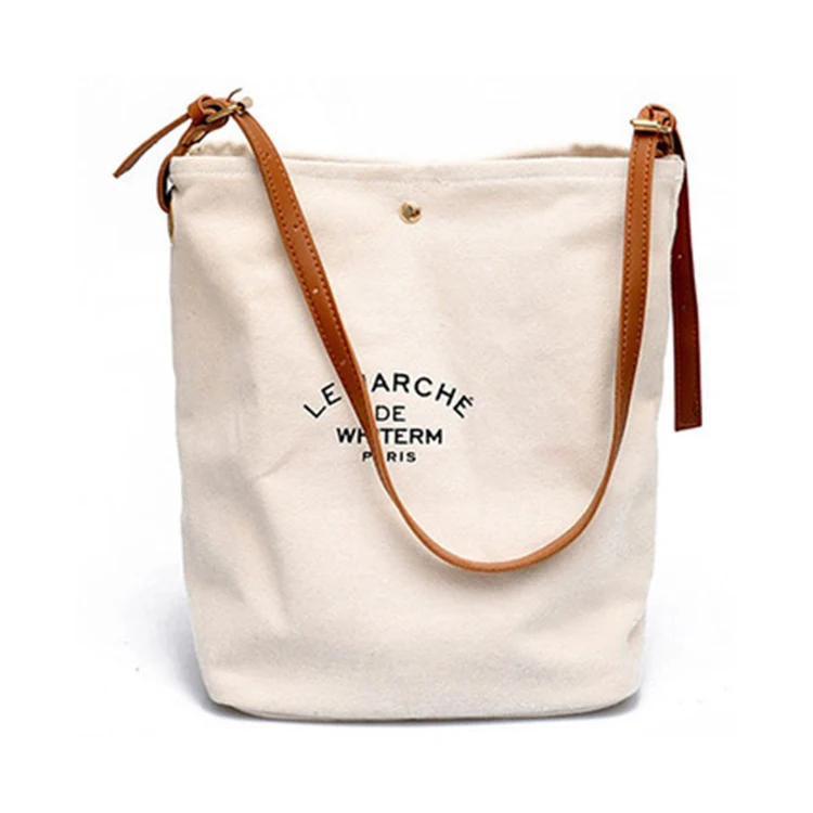 

Bag Small Cotton Canvas Pouch Women Leather Shoulder Bag