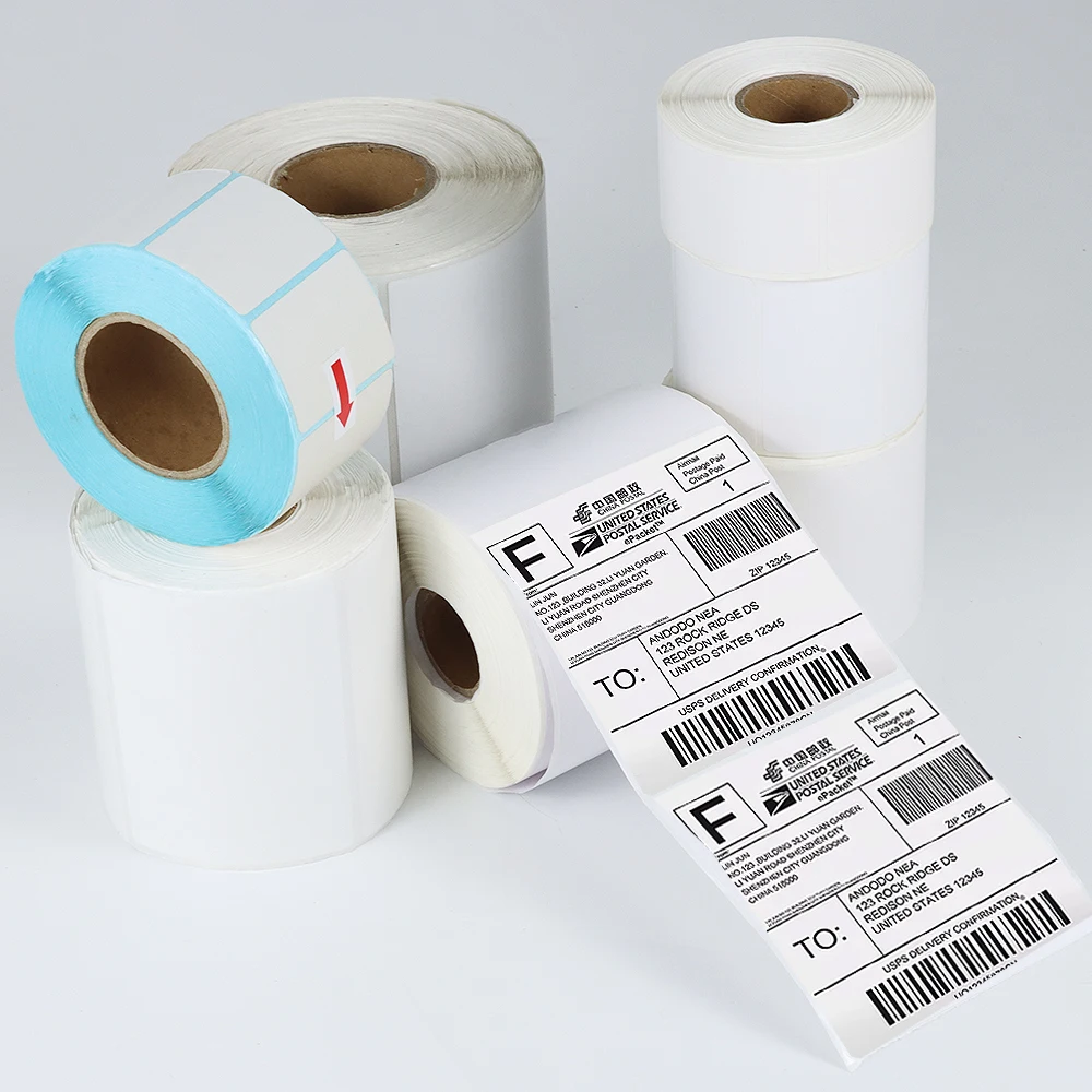 Thermal Label Paper Adhesive Sticker zebra Barcode Label Roll Shipping Label Paper Price Tag