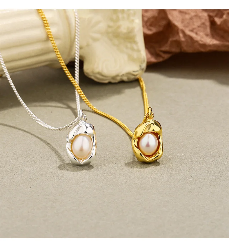 

VIANRLA 925 sterling silver pendant necklace shell pearl charm necklace