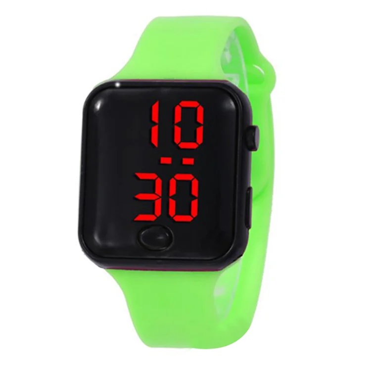 

Hot Selling Fashion Square Dial Silicone Led Sports Watch Men Casual Black Wrist wristband LED Watches Lady Digital Watch