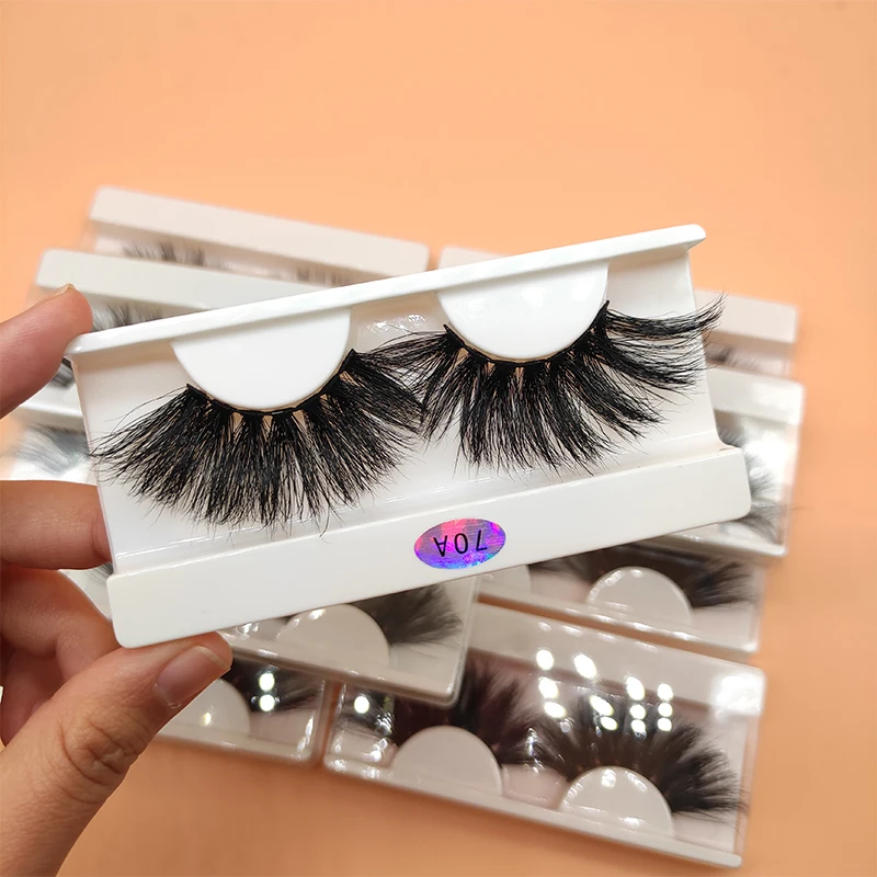 

Custom private label lashes box high quality 5d fluffy eyelash pack logo real fur 25mm 5d mink eyelashes O-SHEN, Picture shows