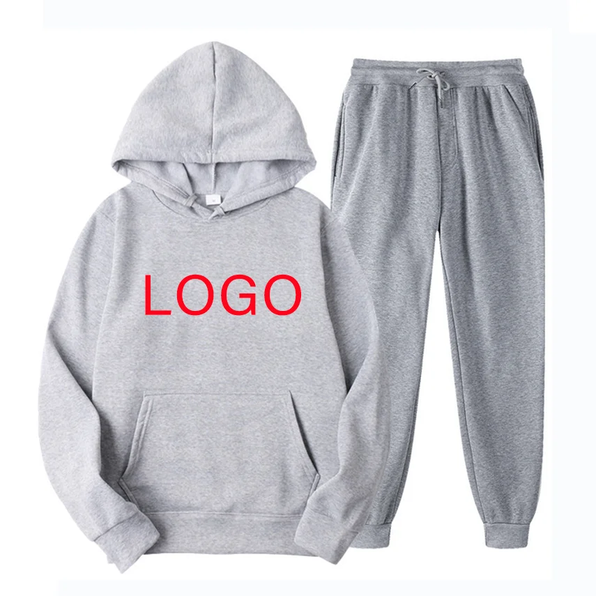 

BZZJO Men's solid color hooded suit sports two piece sweatpants customize hoodie and pants set sweatshirts wholesale, Multi color