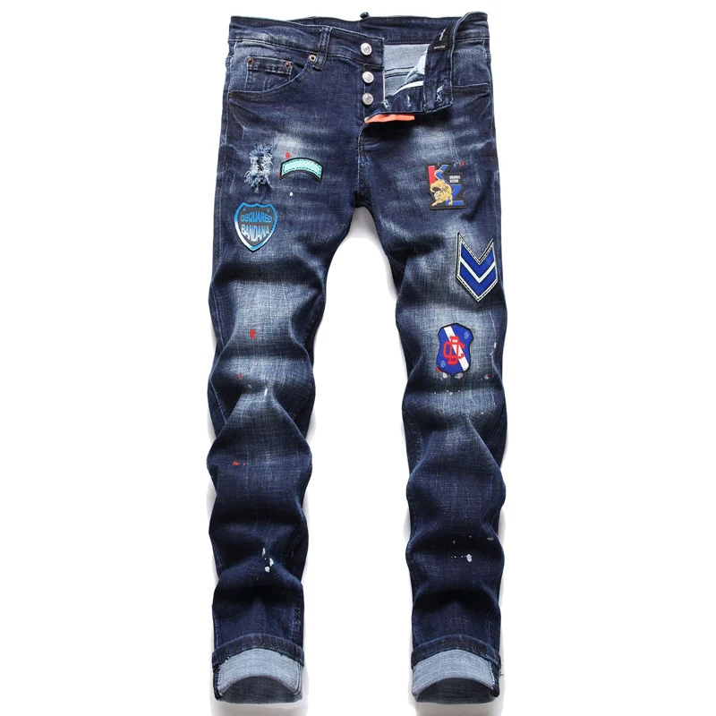 

New Design OEM Custom Jeans Men Skinny Pencil Stretch Casual Men Jeans Pants High Waist Trousers Boyfriend Fashion Jean For Men