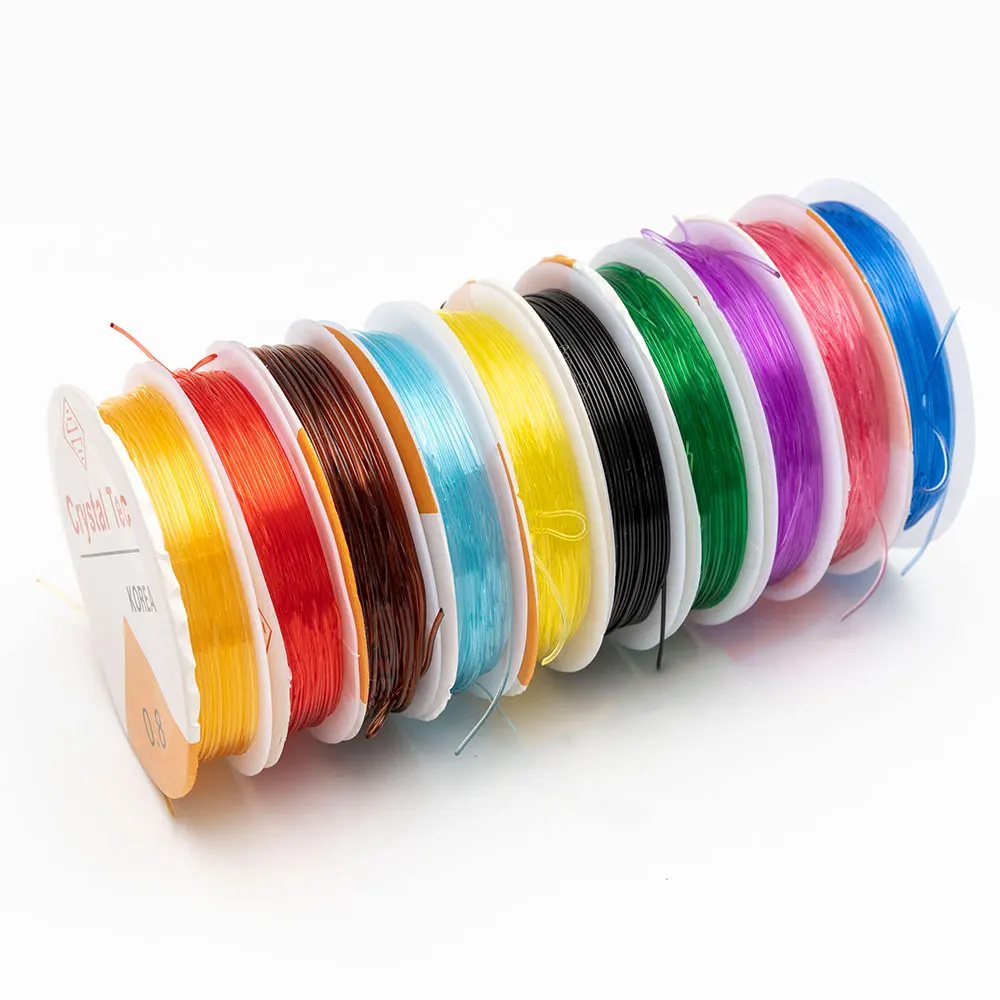 

Multi-size Transparent Stretch Elastic Spool Rope Cord Crystal Thread String DIY Jewelry Making Beading Bracelet Wire Fishing, Multi color