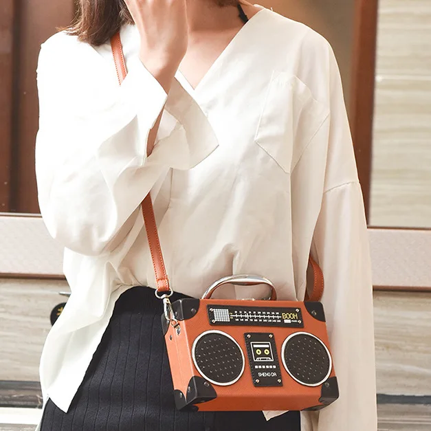 

2021 New Trends Radio Pattern Girls Hand Bags Luxury Ladies Kids Crossbody Shoulder Purses and Handbags For Women