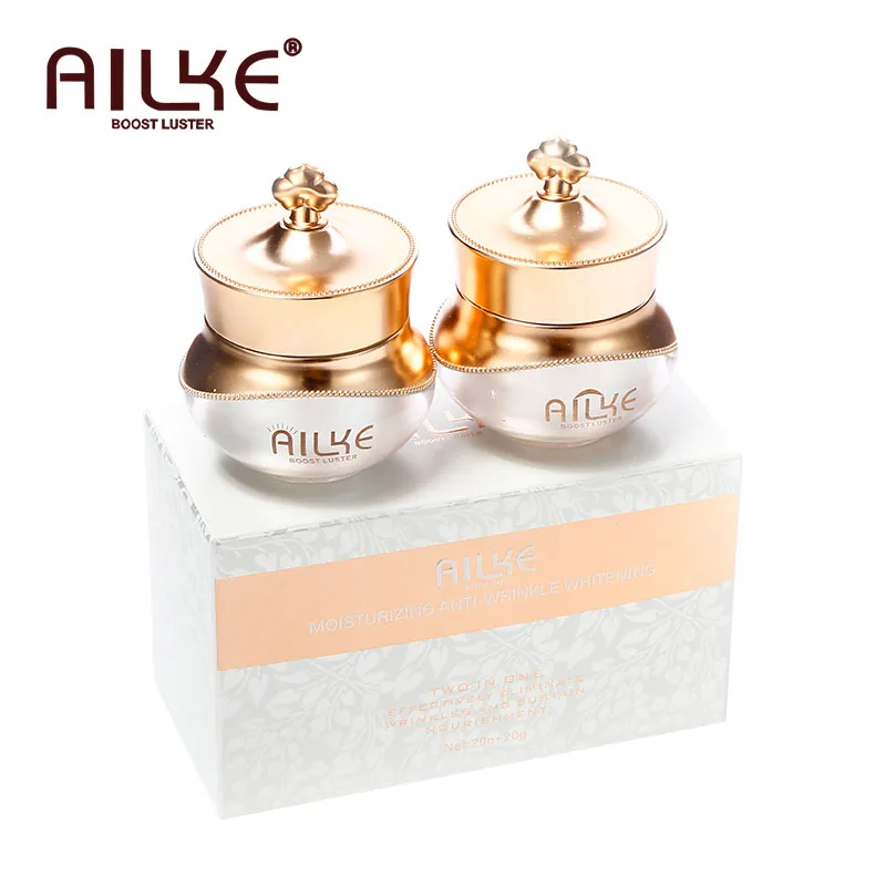 

AILKE 2 In 1 Anti-Wrinkle Bright Whitening Skin Care Set With Day And Night Cream pimples dark spot remover cream, Day:white,night:yellow