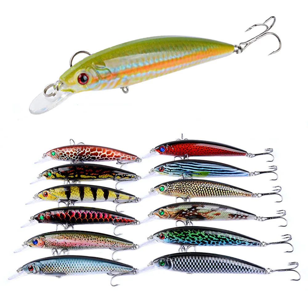 

3D Print Minnow Wobblers Fishing Hard Lures Everything Goods For Fishing Spinnerbait Swimbait Artificial Bait, 13 color