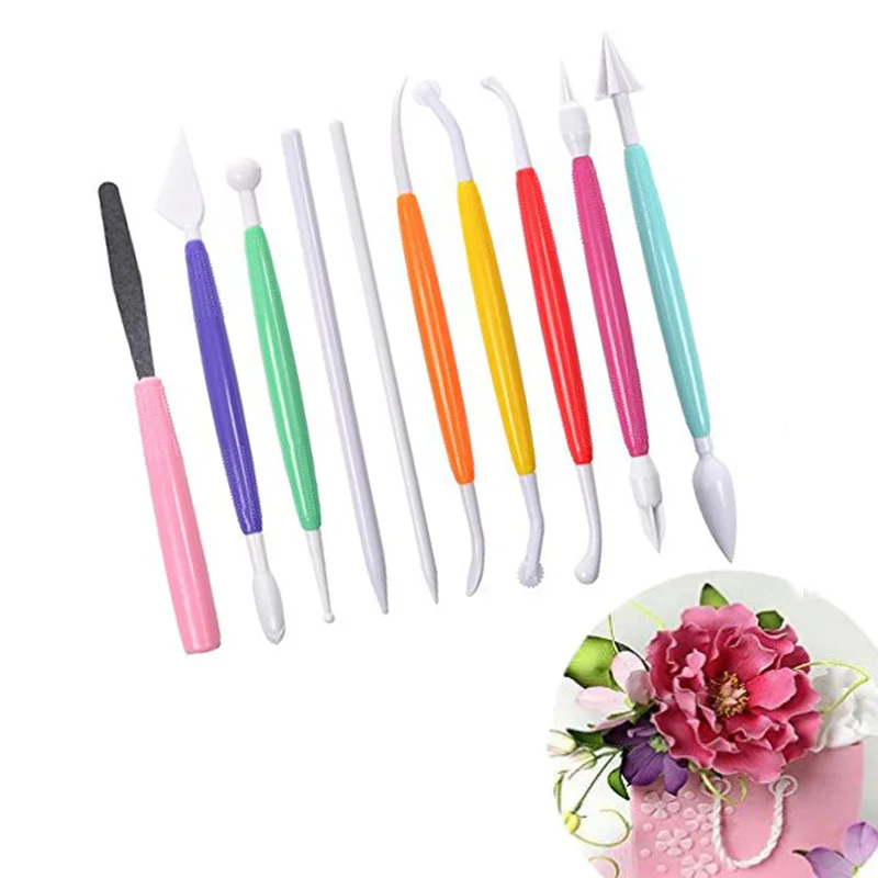 

10-piece Set of Color Carving Pen Carving Group Shaping Knife Fondant Cake Decorating Tools Making Crafts Tools Accessories