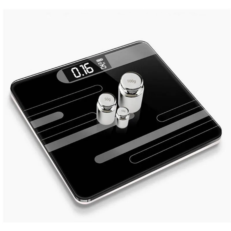 Home USB Charging Bathroom Floor Body Scale Glass Smart Electronic Scale Digital Weight Balance Bariatric LCD Display