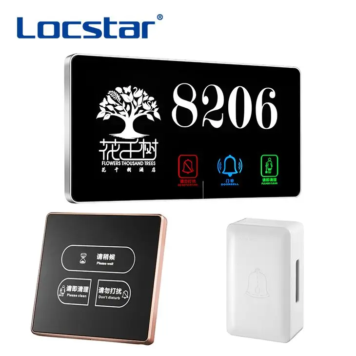 

Customized Hotel Doorplate Touch Switch DND MUR Doorbell Room Number Sign electronic hotel door plate