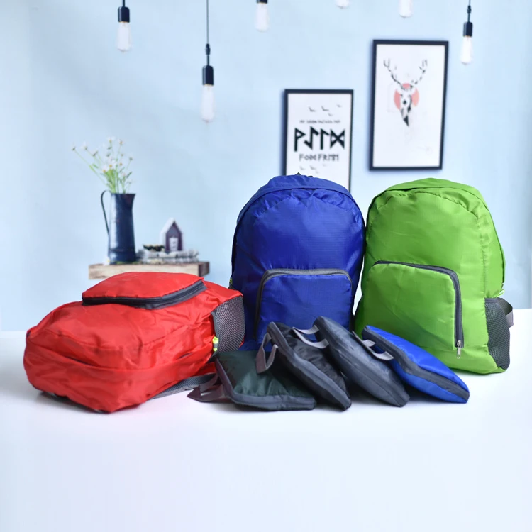 

Ultralight Folding Polyester Reusable Foldable Backpack, 4 colors