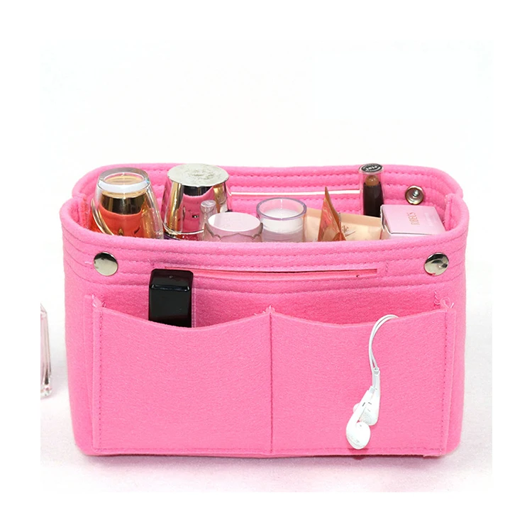 

Make up Organizer Felt Insert Bag For Handbag Travel Inner Purse Portable Cosmetic Felt Bags, Customized color