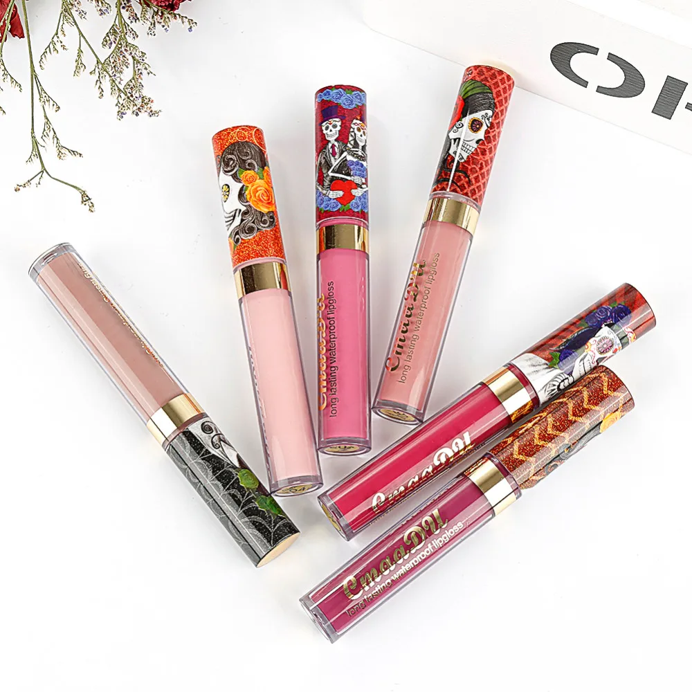 

Cmaadu 6 Colors Matte Liquid Lipstick Waterproof Long Lasting Sexy Glitter Style Lip Gloss Makeup Beauty Red Lip Tint, 6 colors, as photos show (optional)