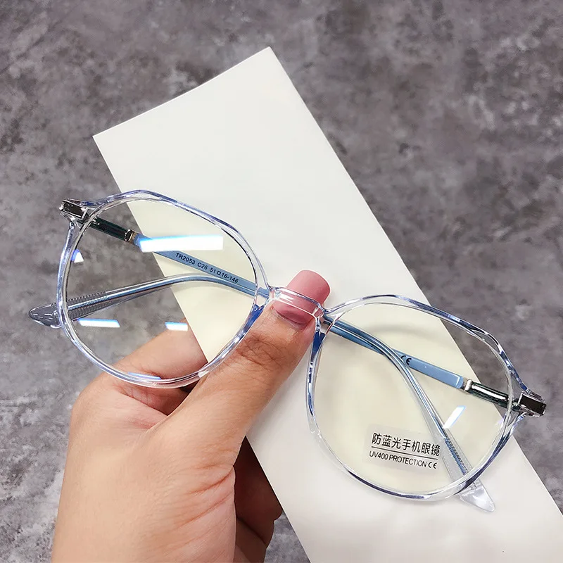 

2053 Blue Light Blocking Reading Glasses Spring Hinge Metal Material Eyewear For Round TR90 Women Optical Gafas de lectura