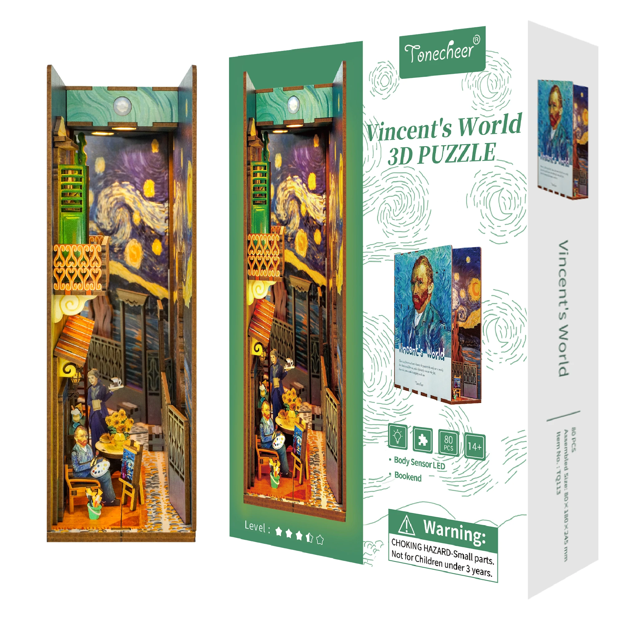 

Tonecheer Vincent's World hand assembled model ornaments creative birthday gift wooden 3D Diy book nook