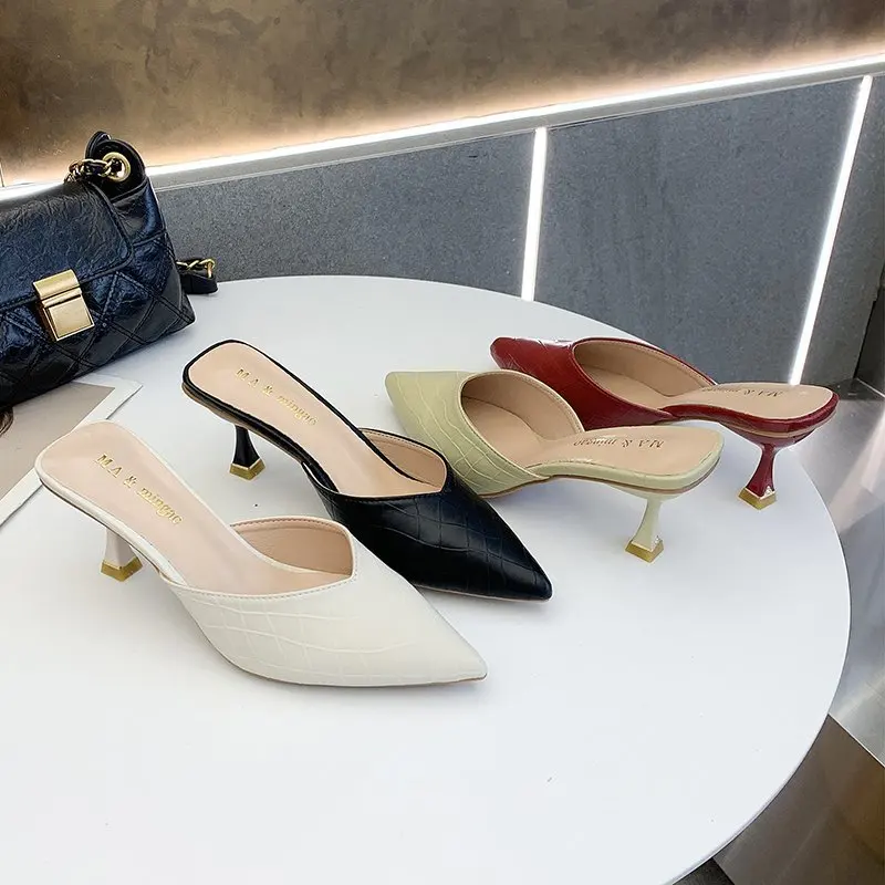 

Hot selling pointy toe women shoes heel ladies dress shoes thin heels party shoes