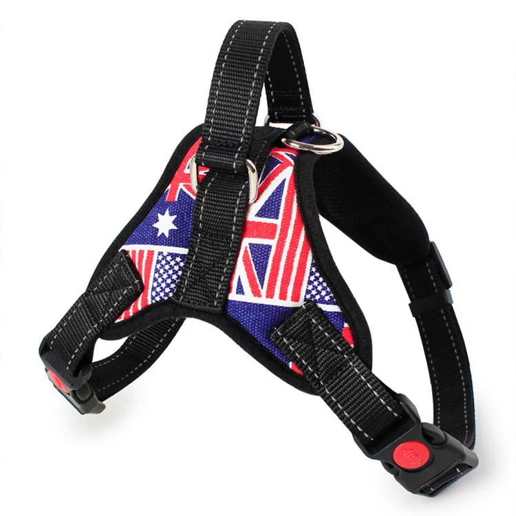 

High Quality Wholesale Custom Cheap dog harness vest personalized dog harness custom logo dog harness, Blue/red/black/purple/camouflage/flag/leopard color