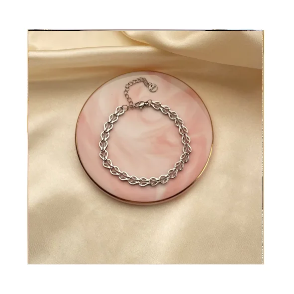 GT New Fashion Simple Design Phoenix Tail Rhombus Hollow Chain Stainless Steel Bracelet for Women