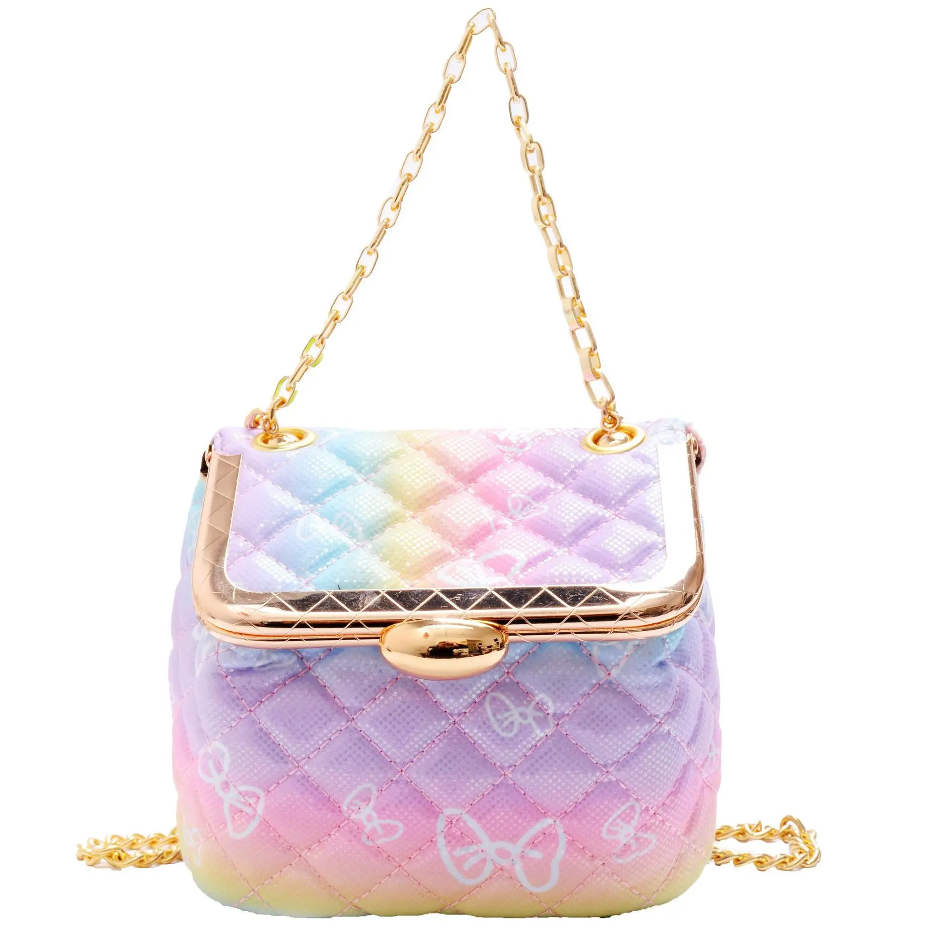 

Children bags girls crossbody bag watercolor gradient chain bag, 4color