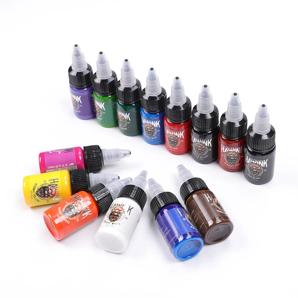 

Solong Tattoo Ink Pigment High Quality 1/2 OZ True Black Good Flow Rate Tattoo Ink Set 14 Colors