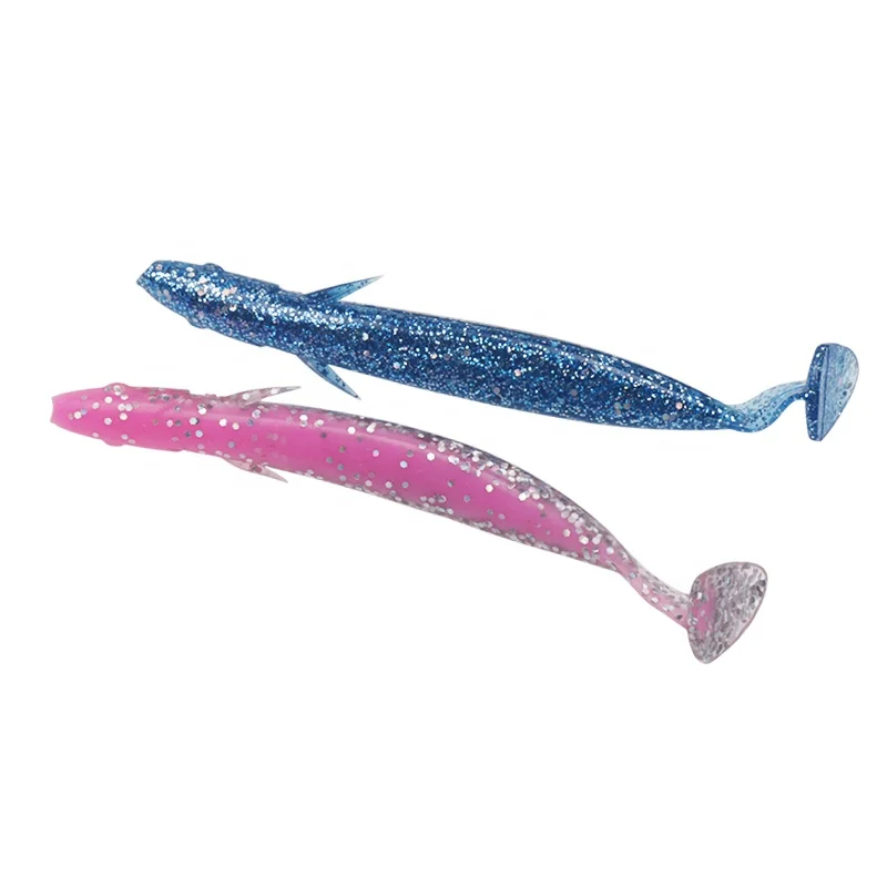 

Two pack 10g 11.5cm Reflective scale Simulated Fishing Soft Lures Silicone Bait, 2 colors