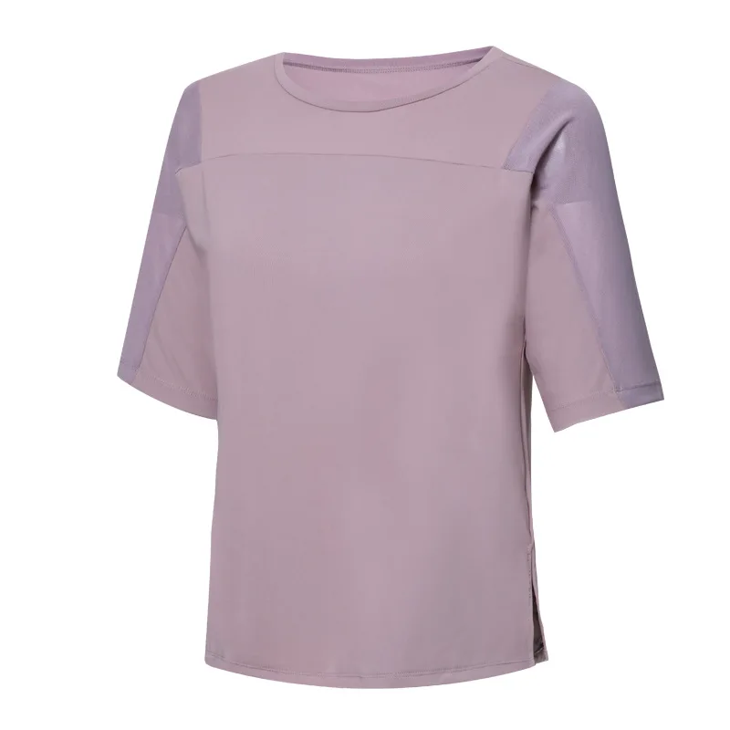 

2021 New Arrival Hot Women T-Shirt Wholesale Comfortable Mesh Patchwork Sport T- Shirt Women For Training, Can provide different swatchbooks to choose colors