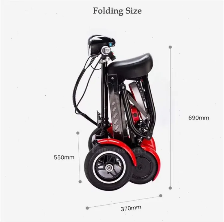 Folding All Terrain 4-Wheel Electric Scooter with Basket & Baby Seat for Family Adults Daily Travel, US EU Warehouse Ready Stock