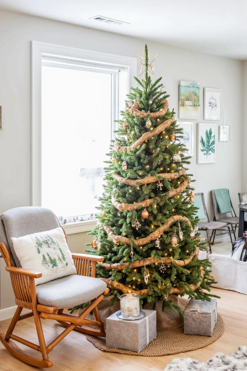 Assorted tabletop Christmas trees in different styles and materials