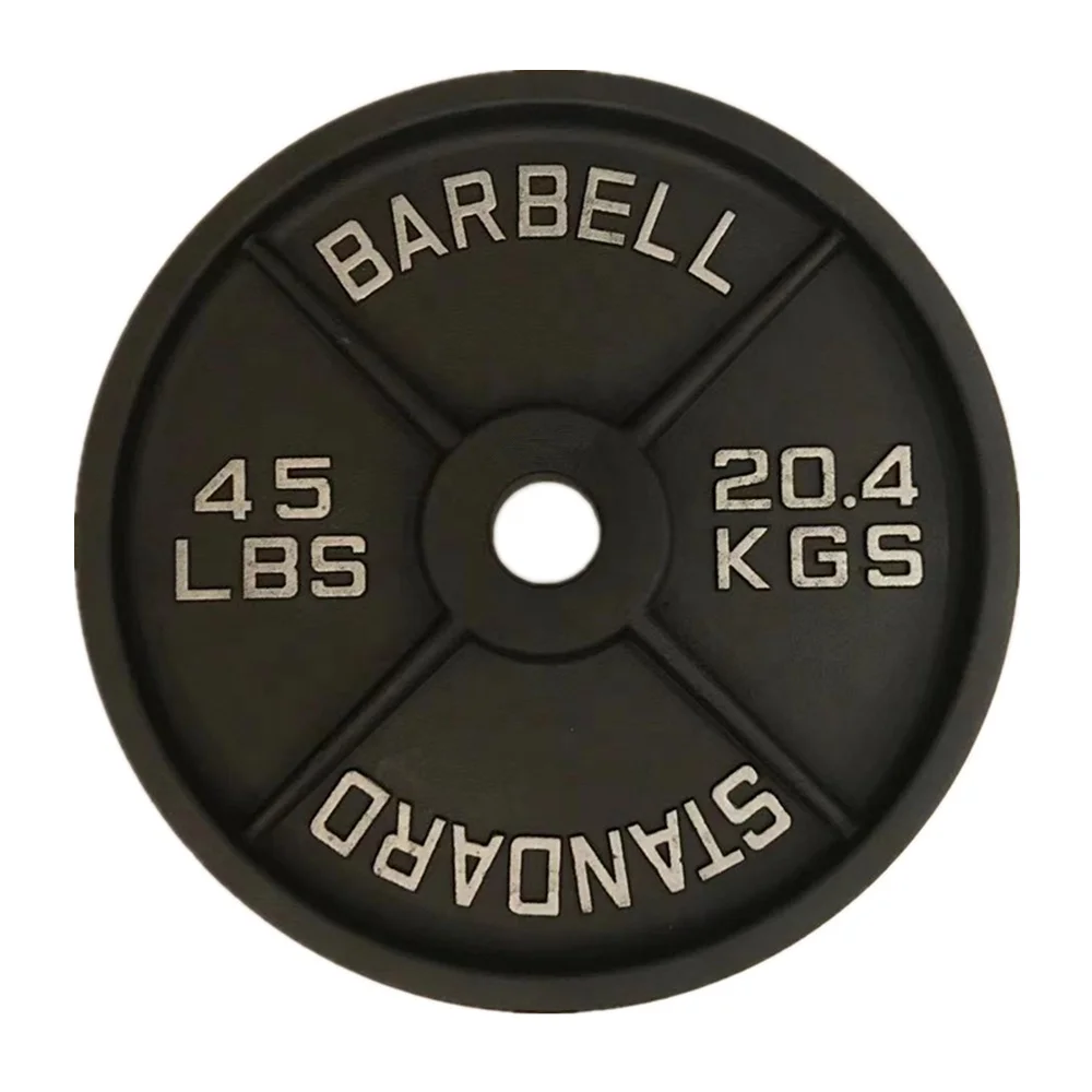 

Olympia Fitness Body Building Weight Lifting Cast Iron Barbell Weight Plates 2 Inch Hole 45LBS 35LBS 25LBS 10LBS 5LBS Black 20KG