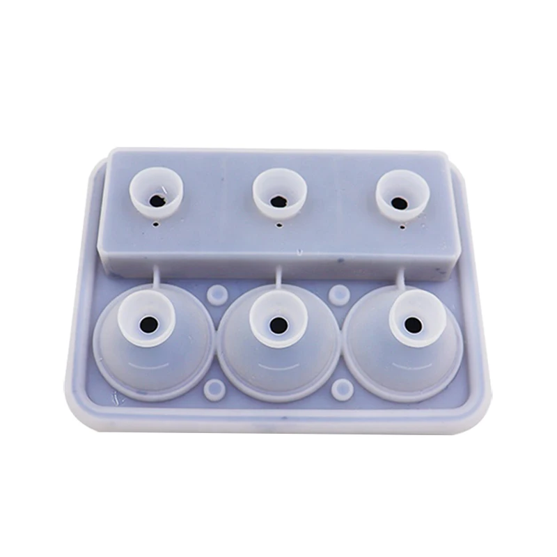 

2021 New Arrival BPA Free 6 Cavities Large Round Silicone Ice Ball Maker Ice Cube Tray, Black, apricot