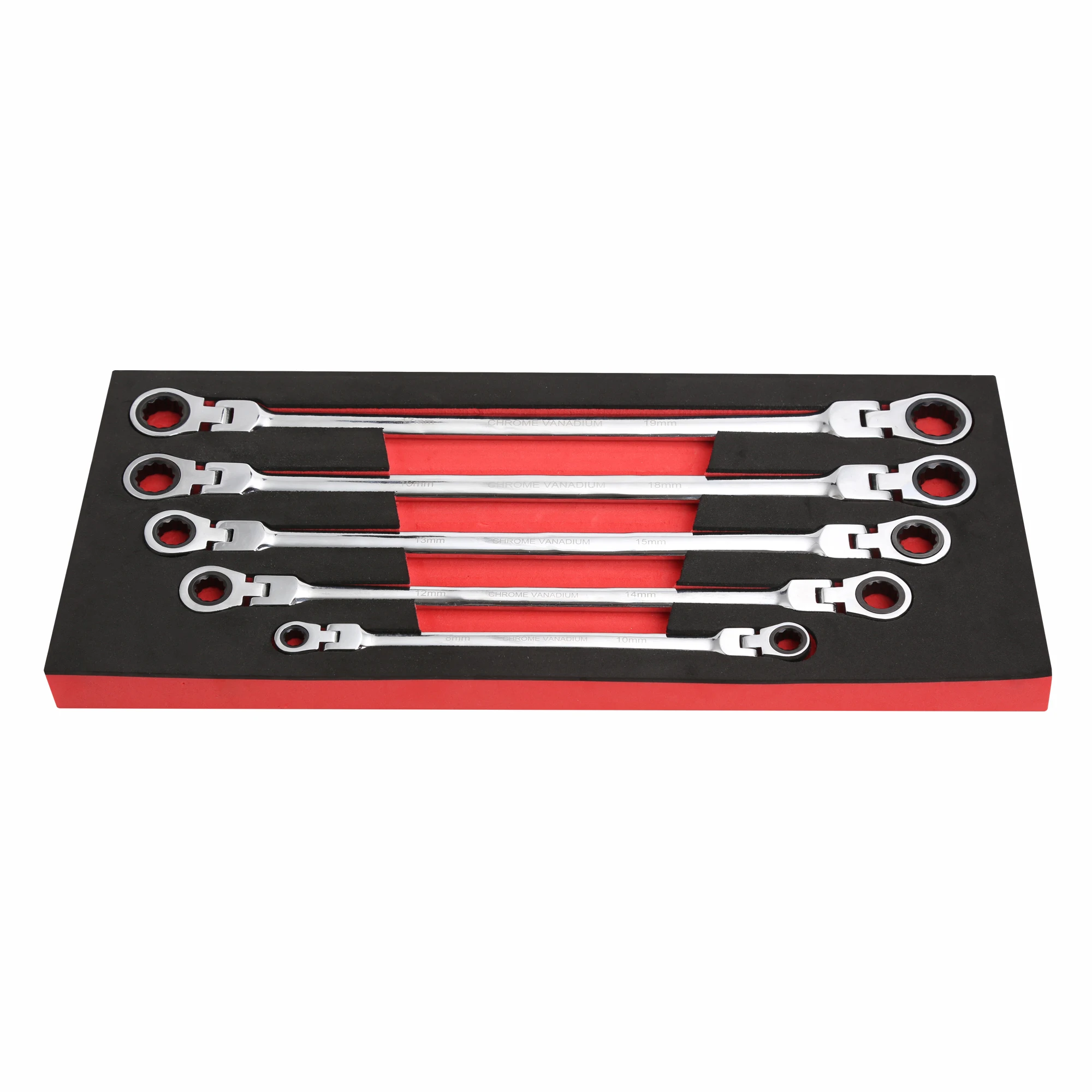 

Local stock in America! Winmax 5pc Metric Universal Flexible Head Auto Flex Double Box End Ratcheting Wrench