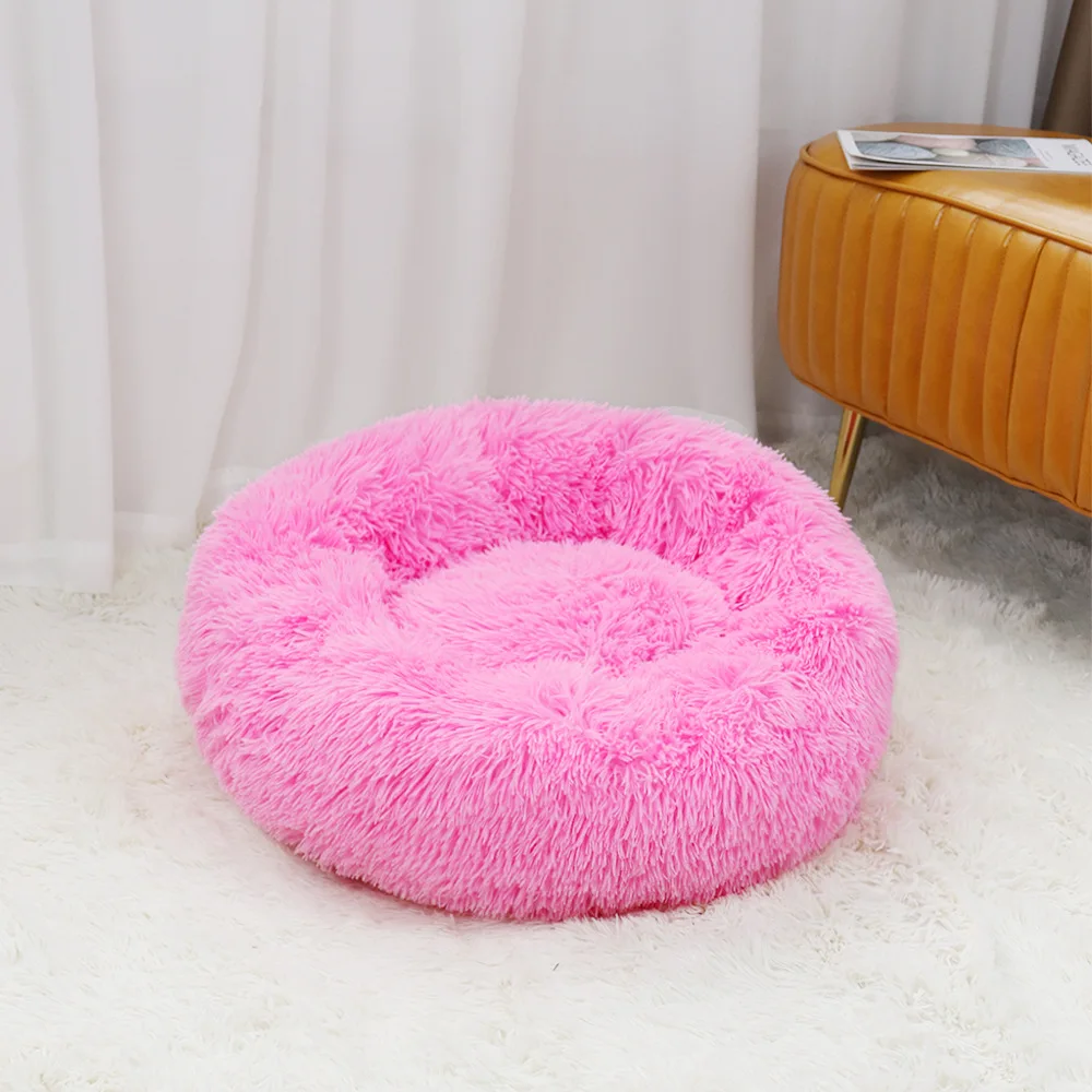 

Comfortable Donut Warm Fluffy Modern Removable Soft Dog Cat Round Pet Bed With Zipper