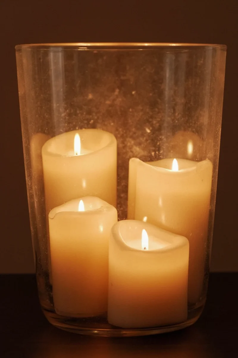 Buying guide infographic showing key candle features