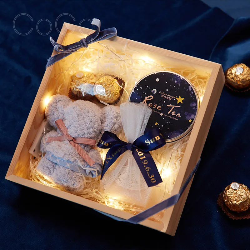 Cocostyles Bespoke Handmade Premium Wooden Box Baby Gift Set With