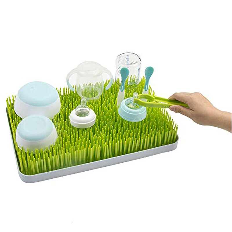 

Boon Grass Countertop plastic Drainer Dryer Cleaning Baby Feeding Bottle Baby Bottle Drying Rack Holder, Green