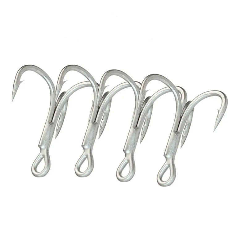 

wholesale New Pesca 4X Strength high carbon steel Barbed Treble Fishing Hook round bent Fishing Hooks, 1 colors