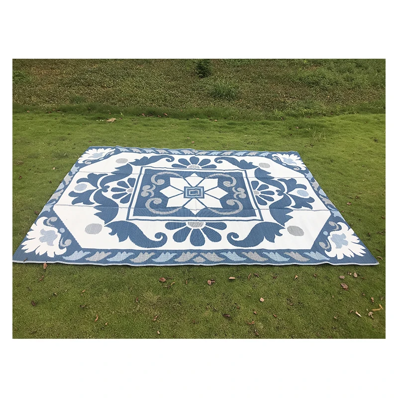 

Polypropylene Bright pattern woven plastic mat picnic mats