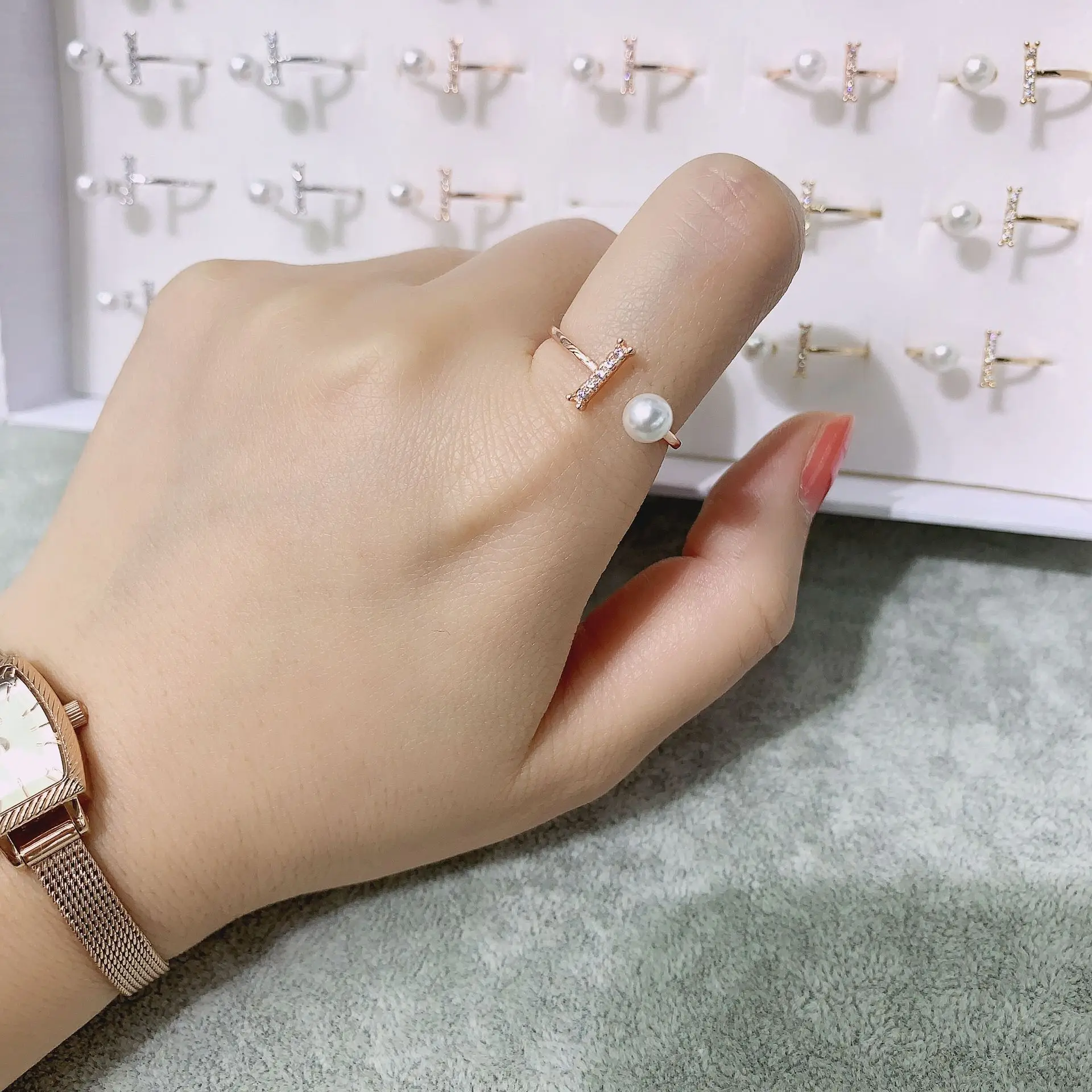 
Factory Direct Sell zircon finger ring for young girls gift 