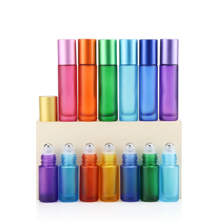 10ml Glass Perfume Roll On Bottle With Stainless Steel Metal Roller