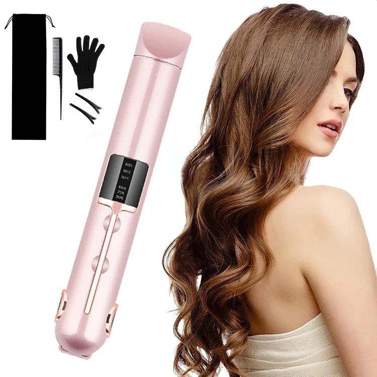 

Amazon Best private Wireless Rechargeable Straightening USB Mini Cordless curling Flat Irons Styling curler Hair Straightener, White/rose gold/black or oem