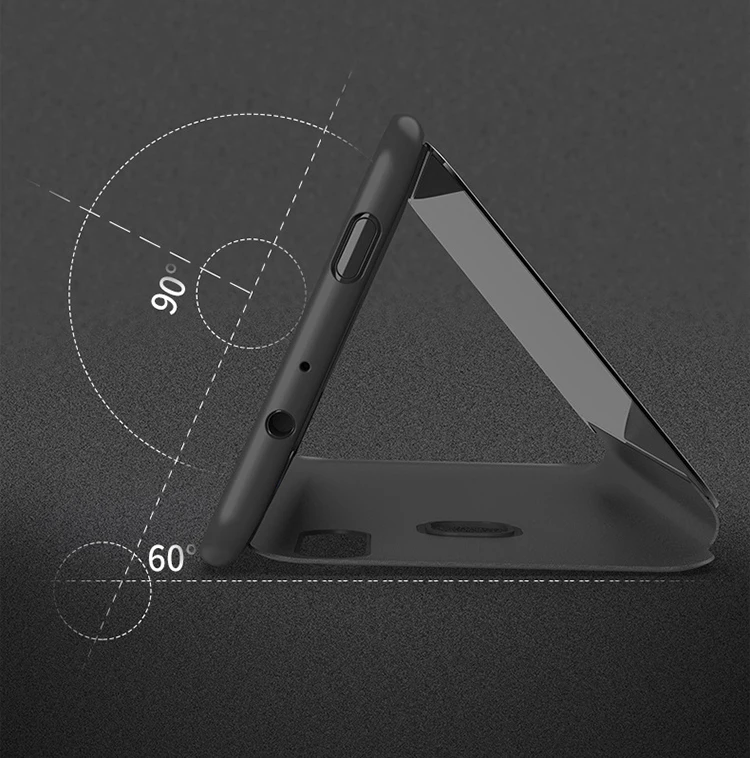 Luxury Leather Clear View Flip Standing Mirror Mobile Cell Phone Cover Case For Samsung Galaxy S20